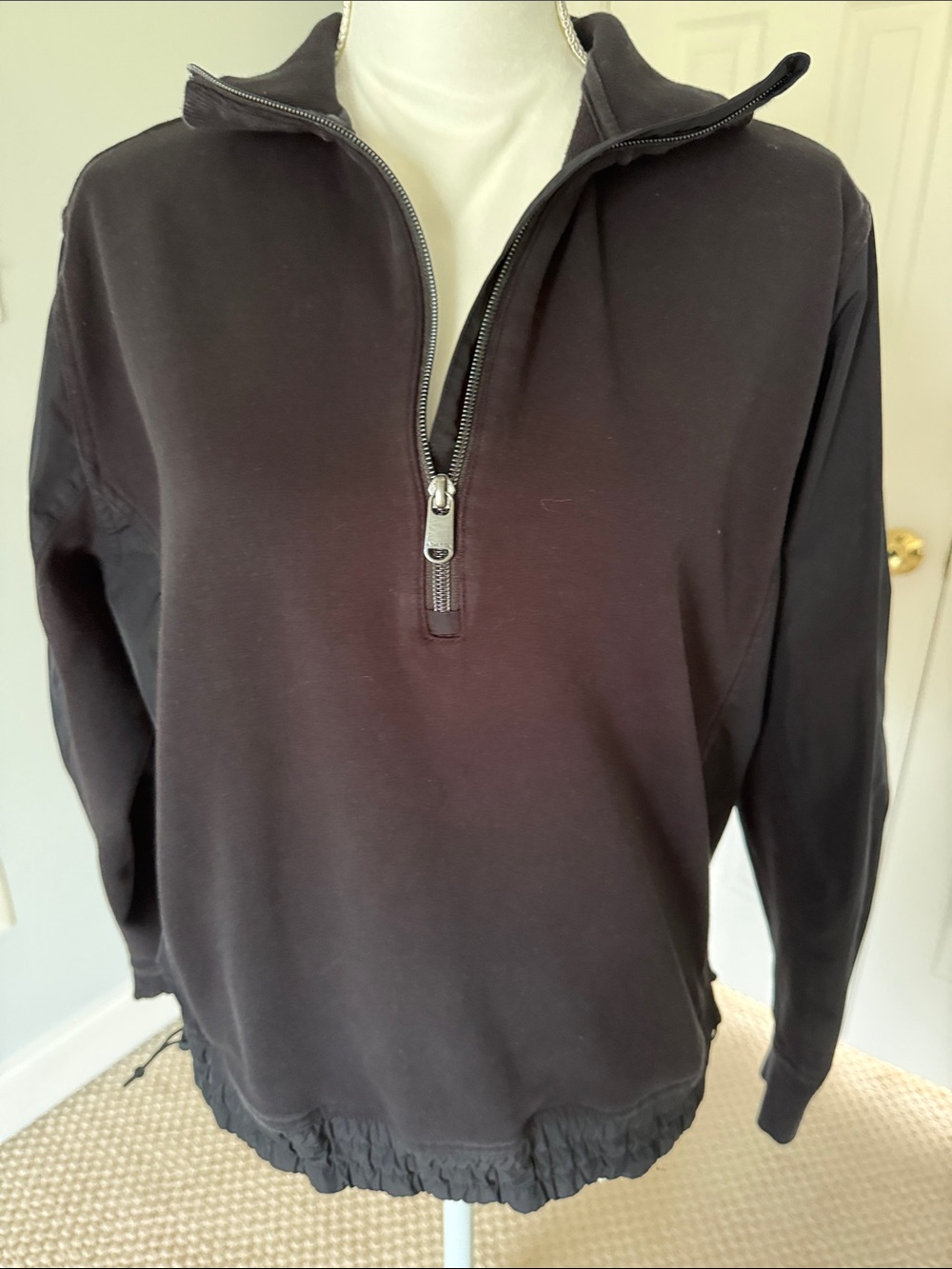 Athleta women’s Black Half-Zip Pullover Sweater
